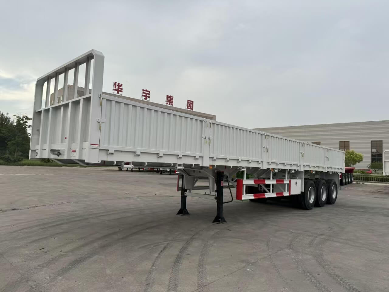Trailer de parede lateral de 3 eixos
