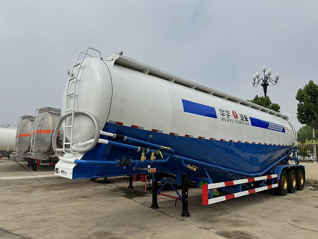 Tri eixos 40cbm pneumático trailer
