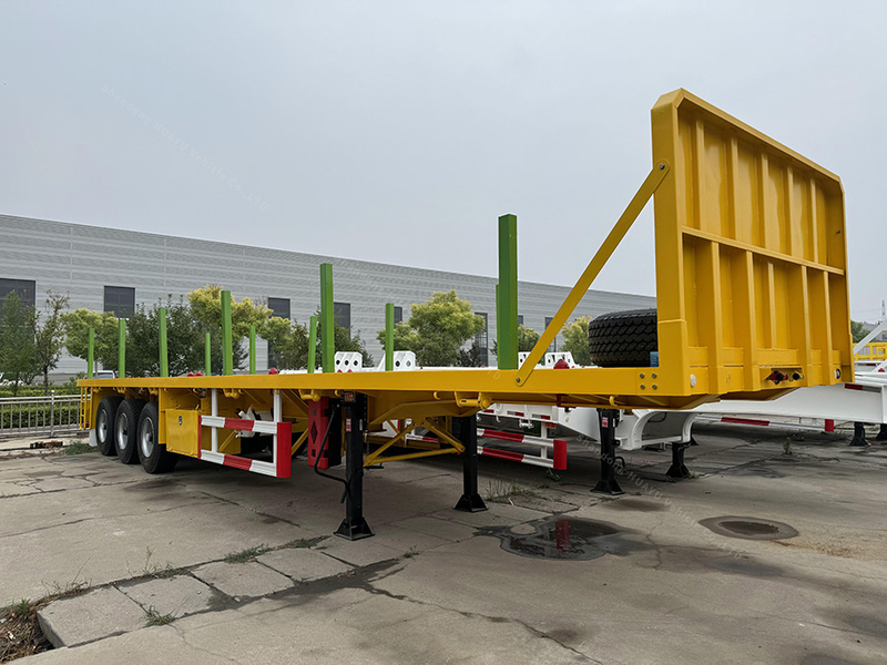 3 eixos Transporte de madeira de madeira trailer com verticações